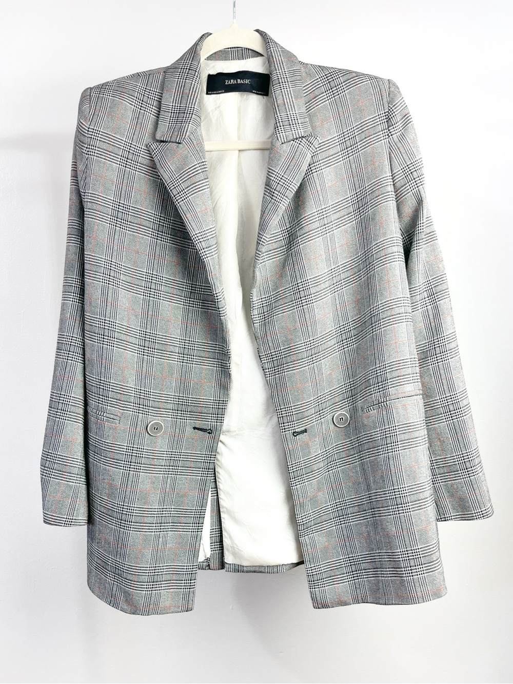 Zara Tailored Check Blazer Size M